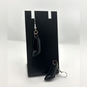Handmade Barbiecore/Barbie classic black pumps/high heel earrings